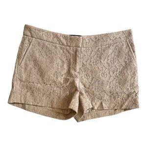 Cynthia Rowley Tan Lace Lined Shorts size 6 Women